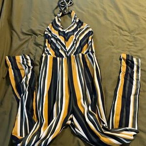 Striped Jumpsuit M